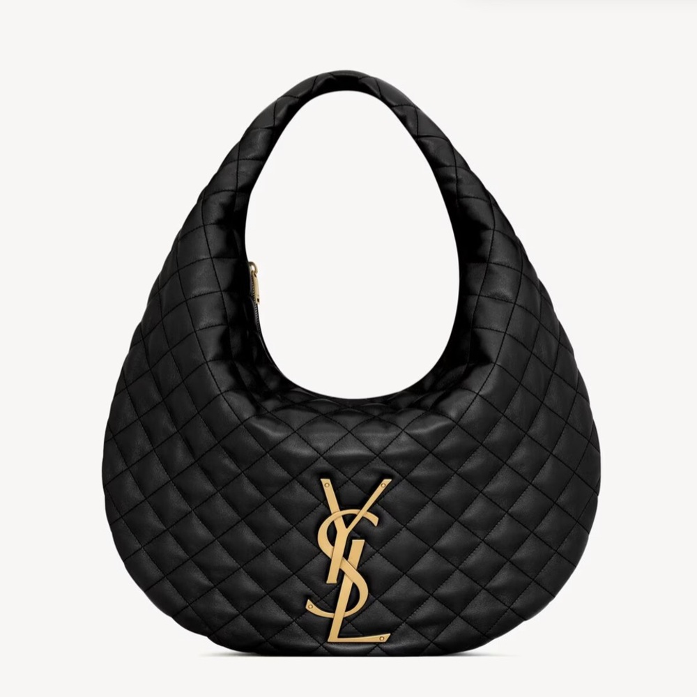 BLACK QUILTED HOBO BAG 💕🤍🪞🪩 NEW - Picture 8 of 8